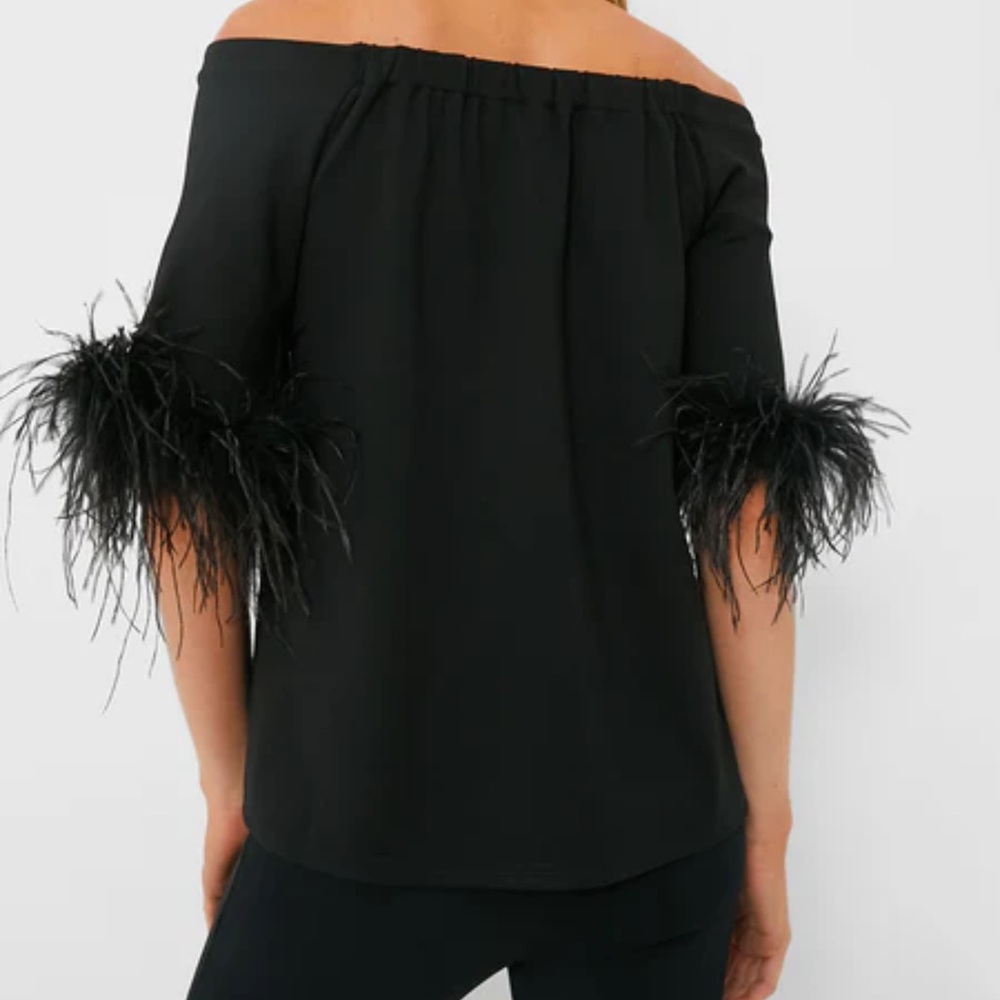 TUCKERNUCK Black Feather Miranda Off The Shoulder Blouse - Picture 4 of 6